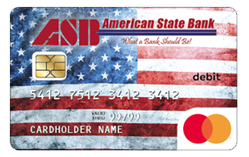 ASB debit card image with American flag